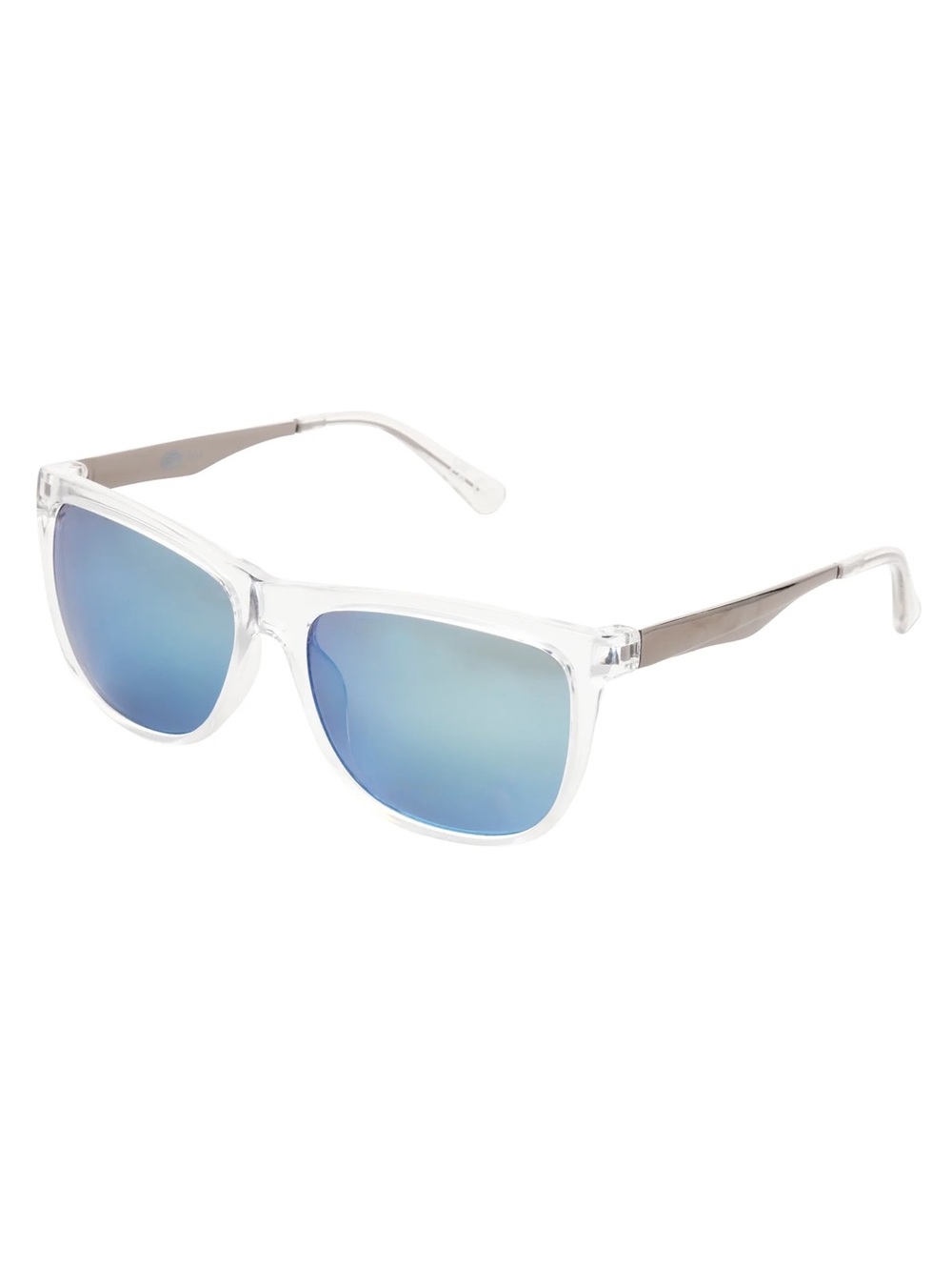 NWOT - Panama Jack Clear Wayfarer Blue Mirror Sunglasses - 100% UV Protection